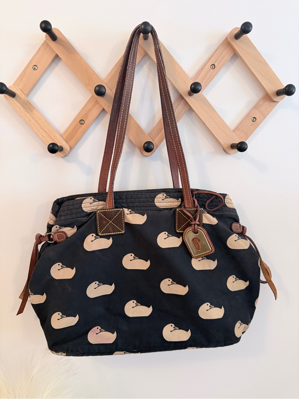 Dooney & Bourke Classic Mallard Black and Tan Shoulder Bag
